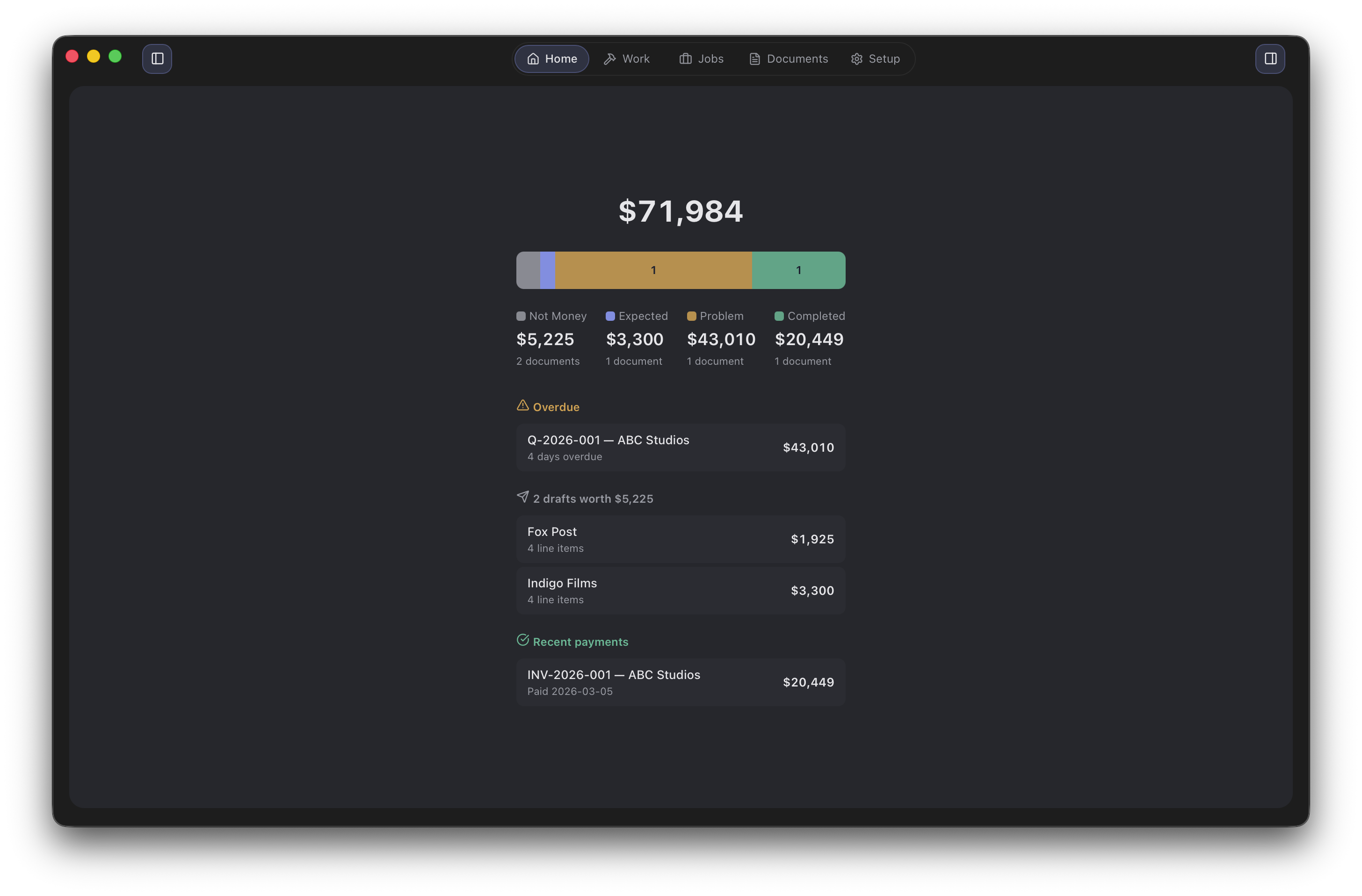 Autobooks — Money dashboard
